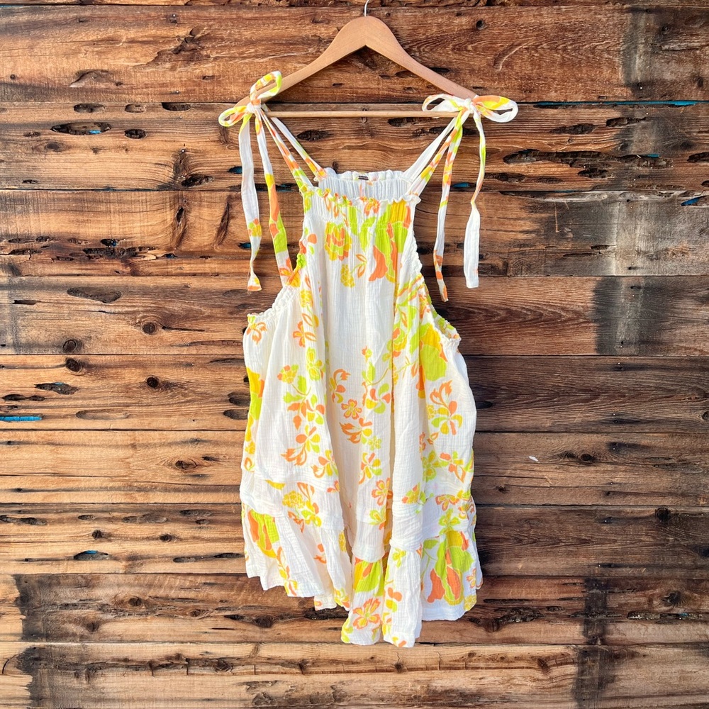 FREE PEOPLE | Floral Sundress with Tie Straps M